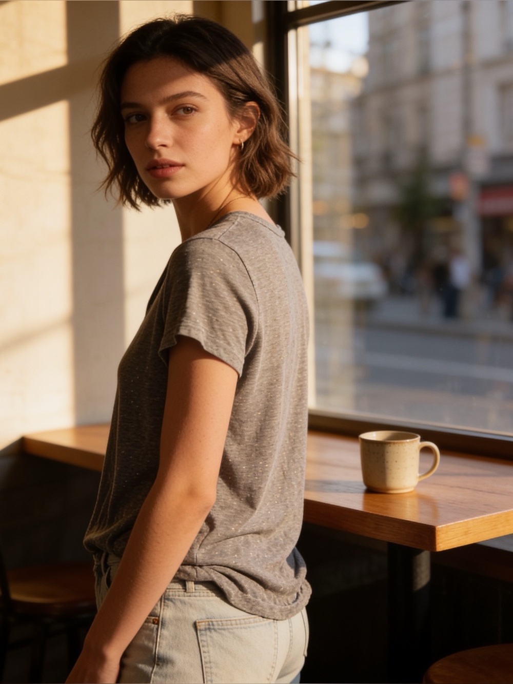 Jess Lea | Classic Women's Grey Short-Sleeve Tee | M